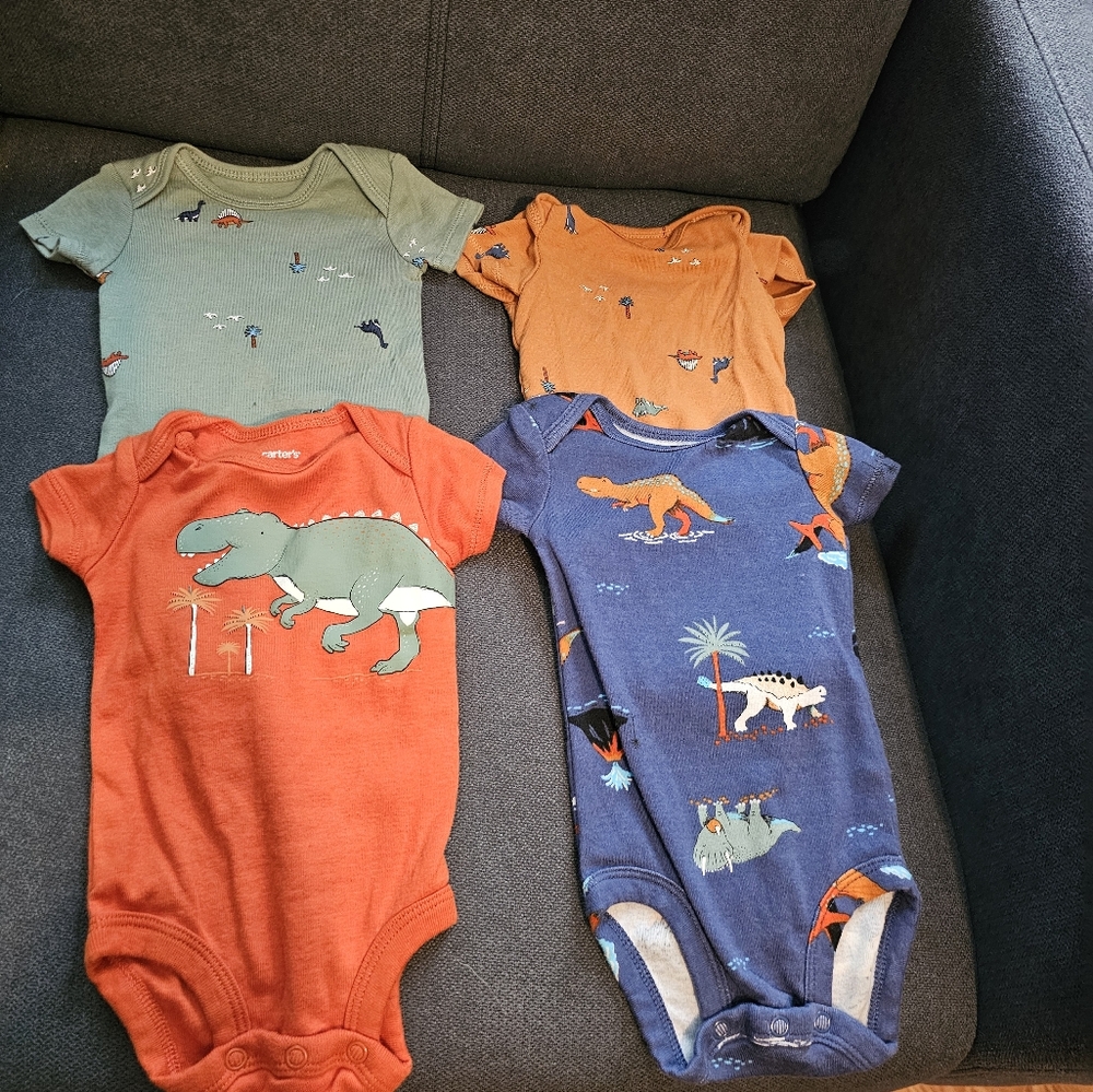 Carters 3 month Dino onsies